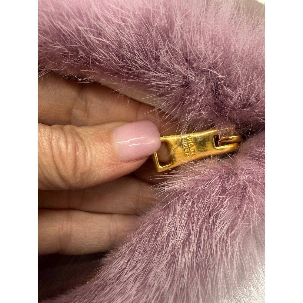 Prada Visone Mink Fur Clutch Pochette Primula & Bianco Floral‎ - Picture 6 of 7
